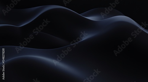 Abstract Dark Waves Background with Smooth Silk Like Texture