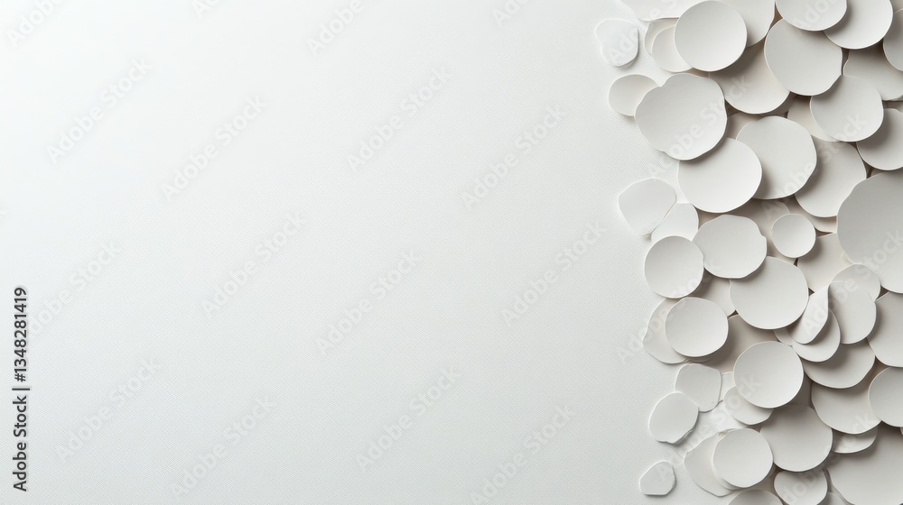 Abstract Composition of White Cardboard Circles Abstract Composition of White Cardboard Circles
