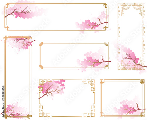中華風フレーム　春の桜