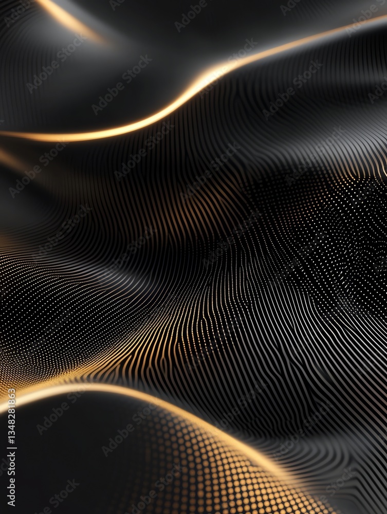 custom made wallpaper toronto digitalAbstract Black Gold Wavy Background with Dotted Lines Pattern