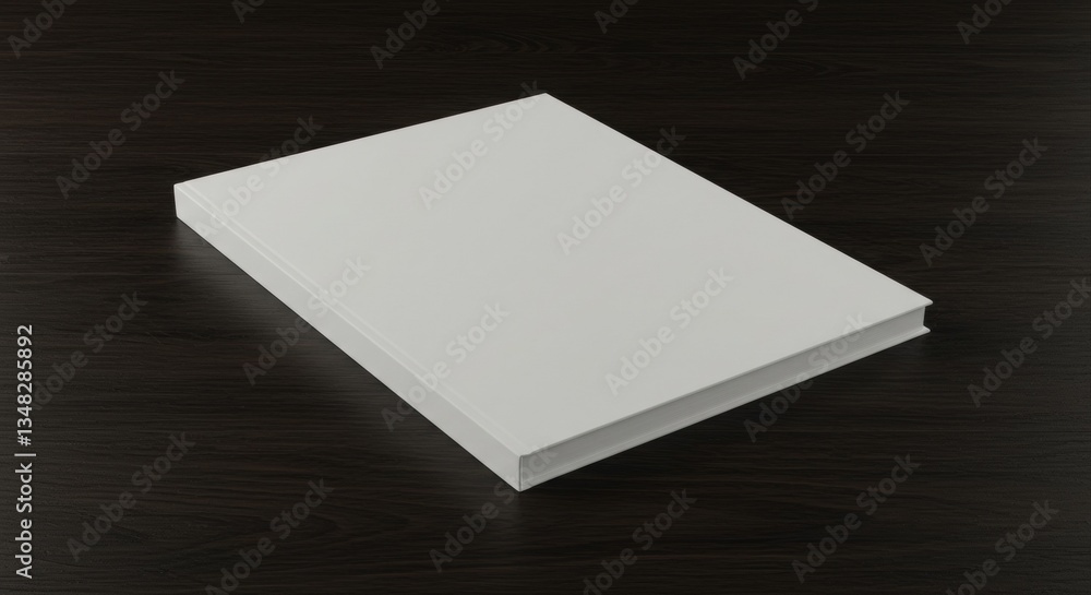 Blank white book mockup on dark wood. Blank white book mockup on dark wood.