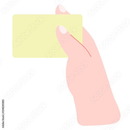 Hand holding one empty card 