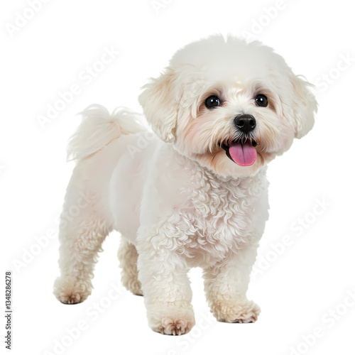Adorable Bichon Frise Puppy on Transparent  background