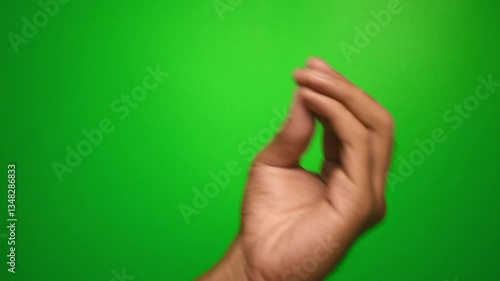 male hand showing italian gesture on green screen background