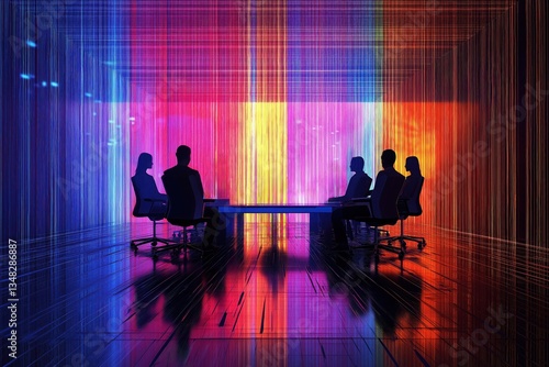 Agentic AI Business Meeting Futuristic Tech Collaboration in Digital Space