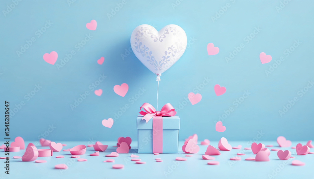 A digital art illustration with a monochromatic color scheme, featuring a light blue background and a central composition A digital art illustration with a monochromatic color scheme, featuring a light blue background and a central composition