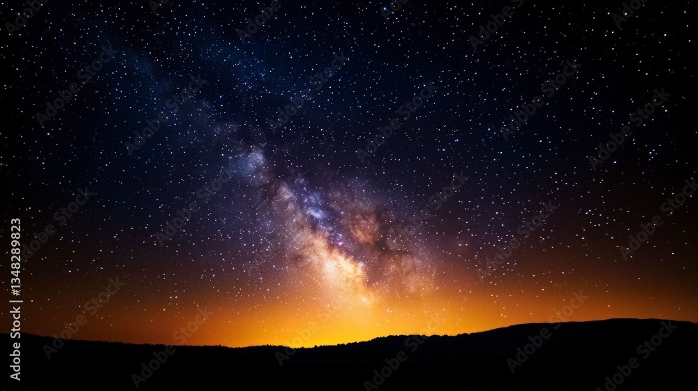 Majestic Milky Way Galaxy Night Sky Landscape Majestic Milky Way Galaxy Night Sky Landscape