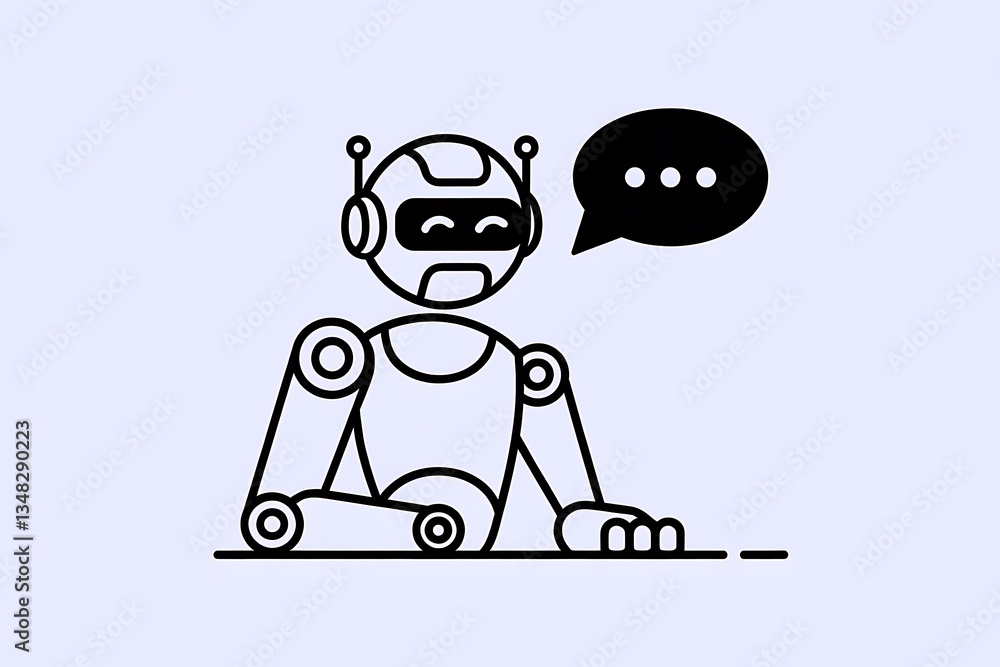 Friendly Robot Chatbot AI Communication Assistance Support Service Friendly Robot Chatbot AI Communication Assistance Support Service