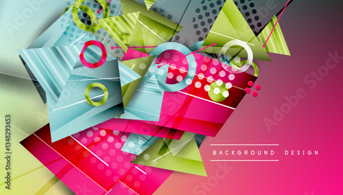 Abstract background geometric design with colorful gradients