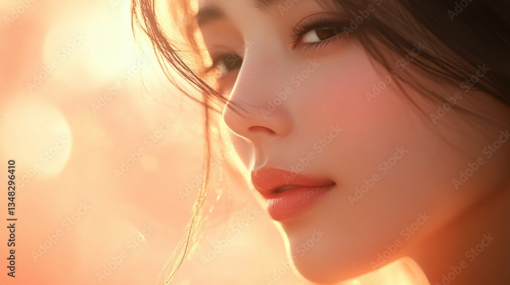 Protrait of person on bokeh light background. Protrait of person on bokeh light background.