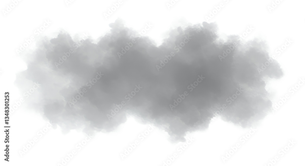 Obraz premium Isolated Cloud Graphic Element on Transparent Background for Design Projects