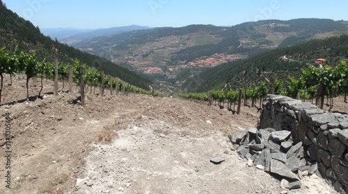 Vineyard overlooking valley