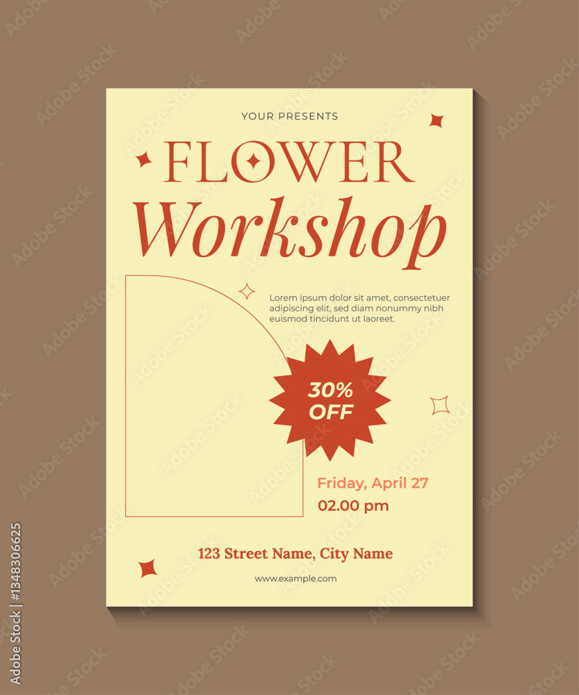 Floral Flower Business Workshop Flyer Design Template