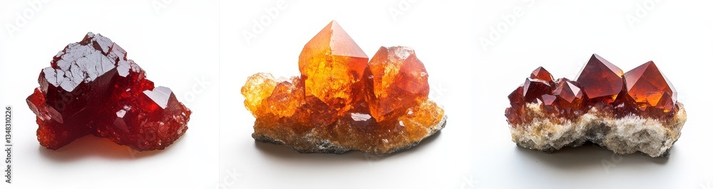 Vibrant Red and Orange Crystal Clusters Vibrant Red and Orange Crystal Clusters