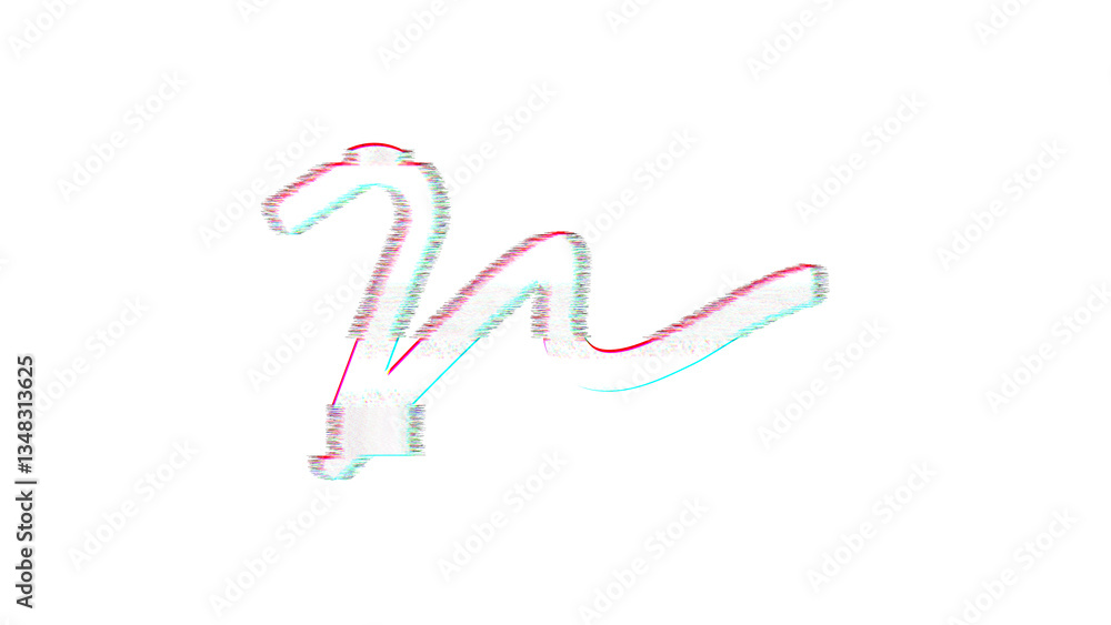 Icon signature is distorted. Glitch. Noise, chromatic aberration, geometric distortion Icon signature is distorted. Glitch. Noise, chromatic aberration, geometric distortion