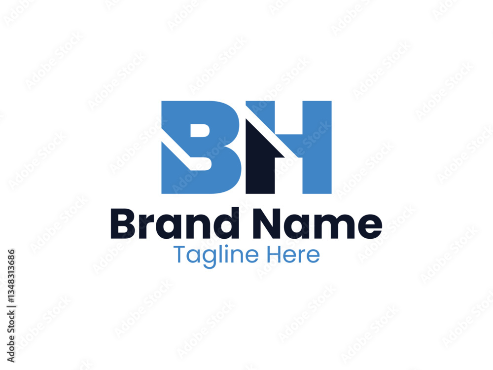Fototapeta premium Creative modern initial letter BH logo vector