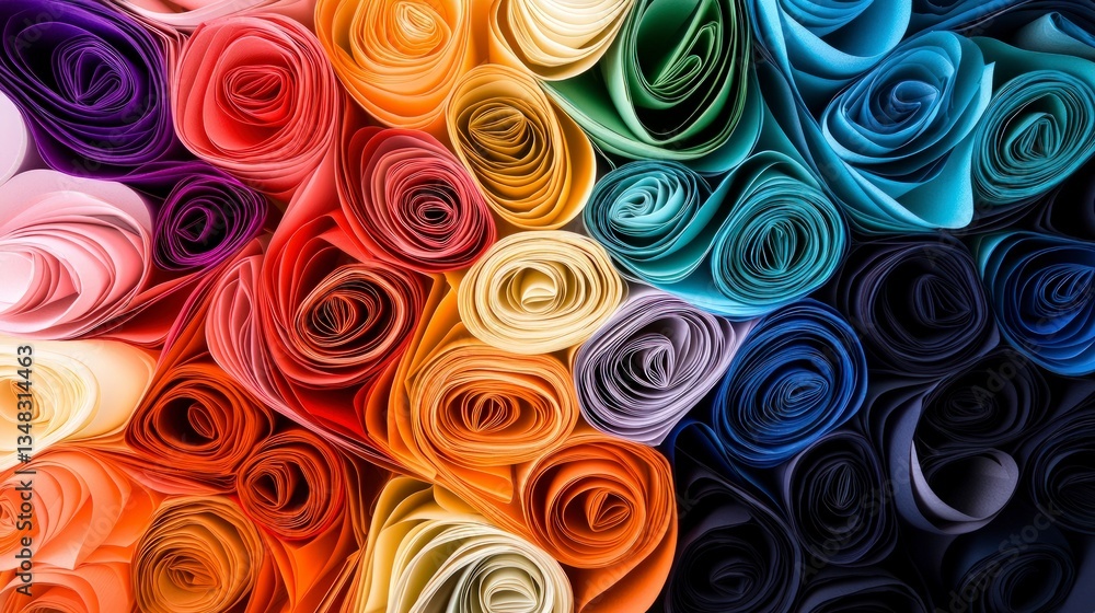 Fototapeta premium Colorful Rolled Paper Abstract Background Texture