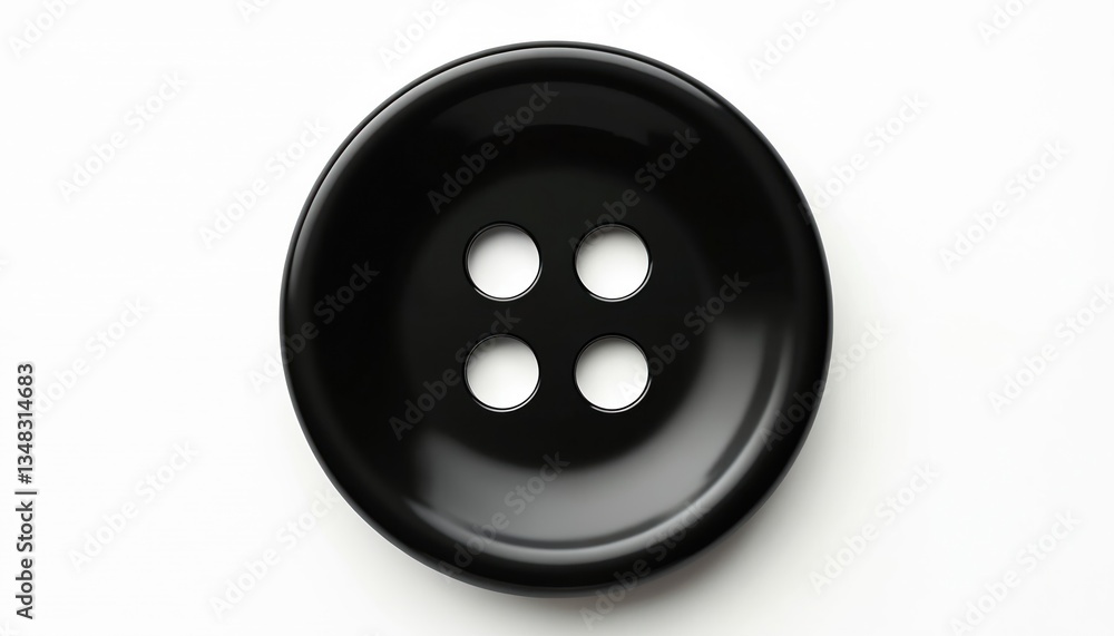 Large black button isolated on white background. Four holes classic design. Versatile sewing project accessory, for garment, clothing fabric. Stylish simple design. Large black button isolated on white background. Four holes classic design. Versatile sewing project accessory, for garment, clothing fabric. Stylish simple design.