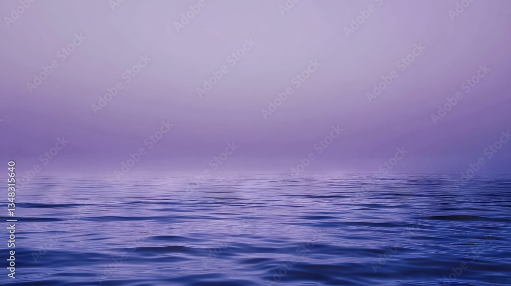 Misty Purple Ocean Water with Gentle Waves and Soft Light Misty Purple Ocean Water with Gentle Waves and Soft Light