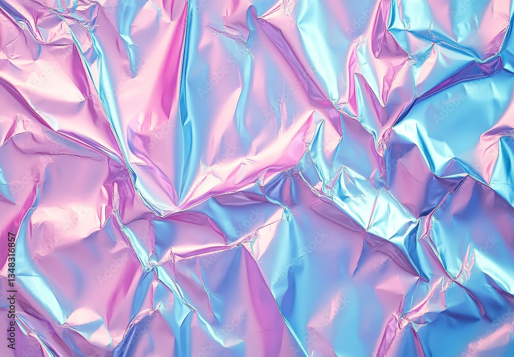 Crumpled Foil Texture in Pink and Blue Crumpled Foil Texture in Pink and Blue