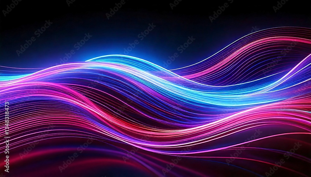 Fototapeta premium A futuristic abstract wallpaper blending deep-space nebula clouds with digital light trails