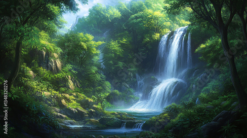 The ethereal allure of Watkins Falls, with its mesmerizing cascade, lush verdant surroundings, and profound serenity