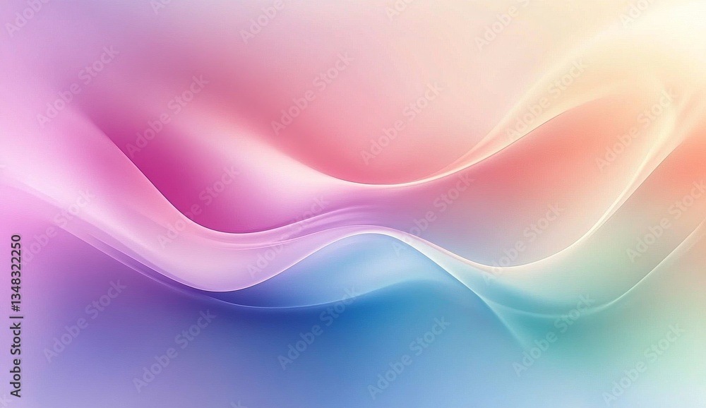 Obraz premium Soft, flowing, pastel colors blend in a smooth, abstract design