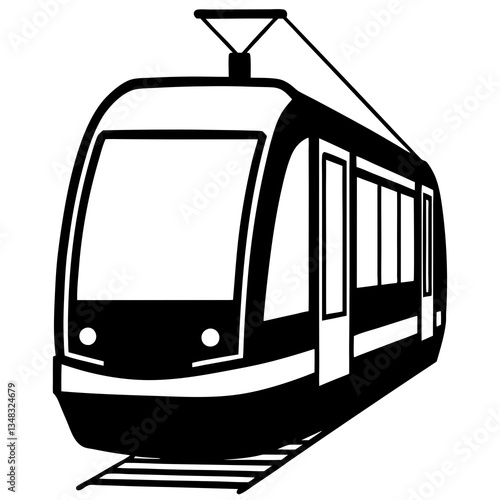 light rail on white background