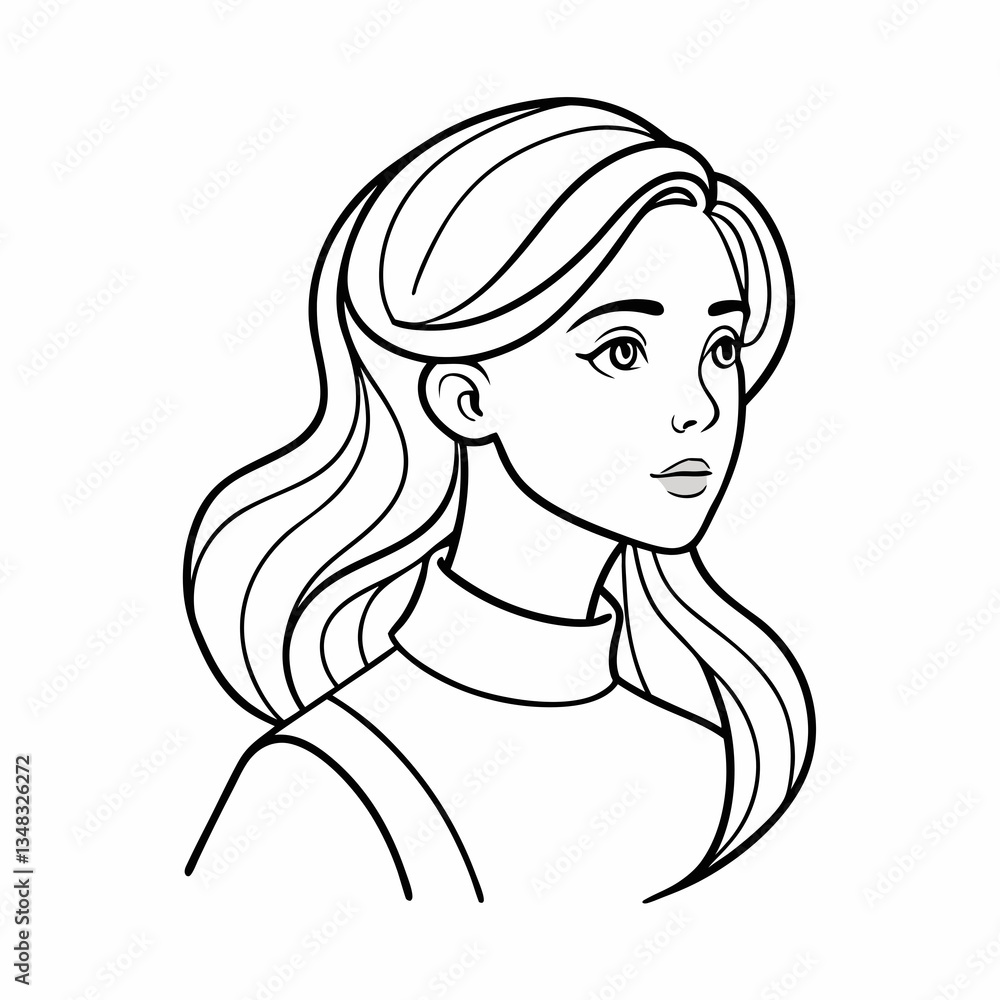 profile of a BEAUTIFUL girl contour drawing line art. logo beauty salon. vector illustration isolated white background. empty space for text. lettering the words beauty. profile of a BEAUTIFUL girl contour drawing line art. logo beauty salon. vector illustration isolated white background. empty space for text. lettering the words beauty.