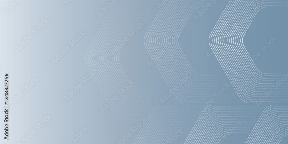 Fototapeta premium Abstract hexagon lines on gray background. Geometric stripe line art design for poster, brochure, cover, website, banner.
