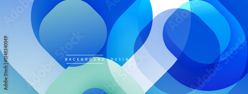 Circular abstract design with overlapping translucent circles and round shapes, blending gradients and smooth curves, creating depth, contrast, and a dynamic visual effect