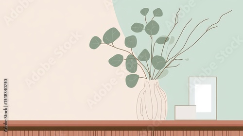 Minimalist Home Decor with Vase and Plant Arrangement