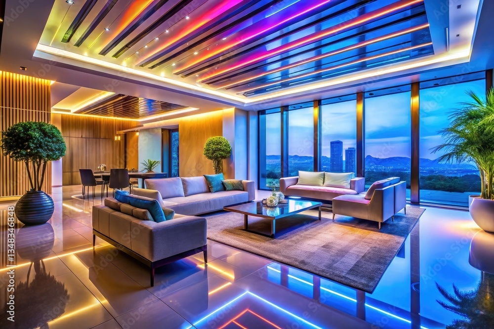 Sleek spaces bathed in light: architectural photography showcasing modern illuminated interiors. Sleek spaces bathed in light: architectural photography showcasing modern illuminated interiors.