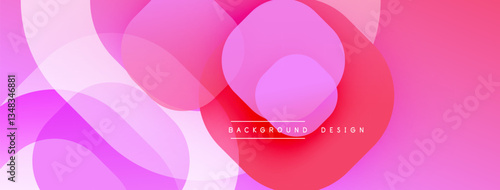 Circular abstract design with overlapping translucent circles and round shapes, blending gradients and smooth curves, creating depth, contrast, and a dynamic visual effect