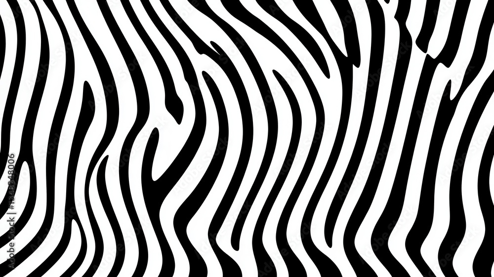 Stunning Zebra Print Pattern Design: Black and White Animal Skin Texture Background