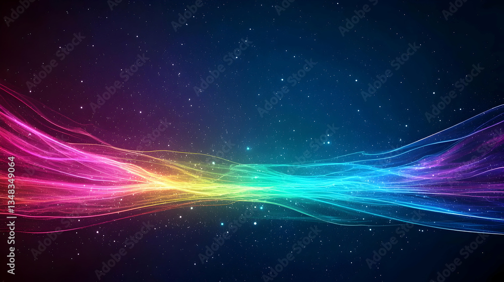 Abstract Colorful Digital Particle Waves Background Abstract Colorful Digital Particle Waves Background