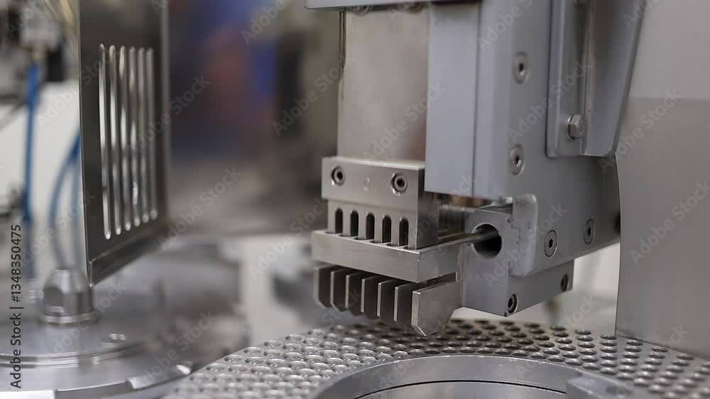 Gelatin medical capsules are loaded into circular filling rack: Pharma Gelatin medical capsules are loaded into circular filling rack: Pharma