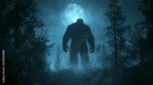 Misty Forest: A Cryptid's Haunting Presence