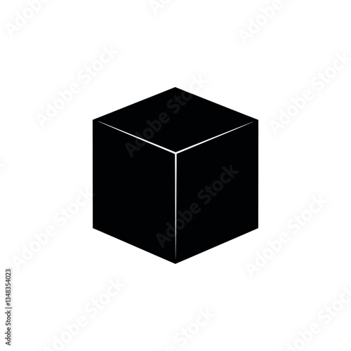 Box icon. Simple black box icon on white background