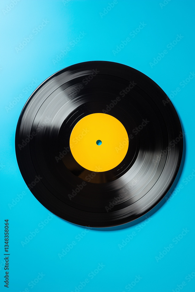 Obraz premium Vintage vinyl record isolated on a solid blue background