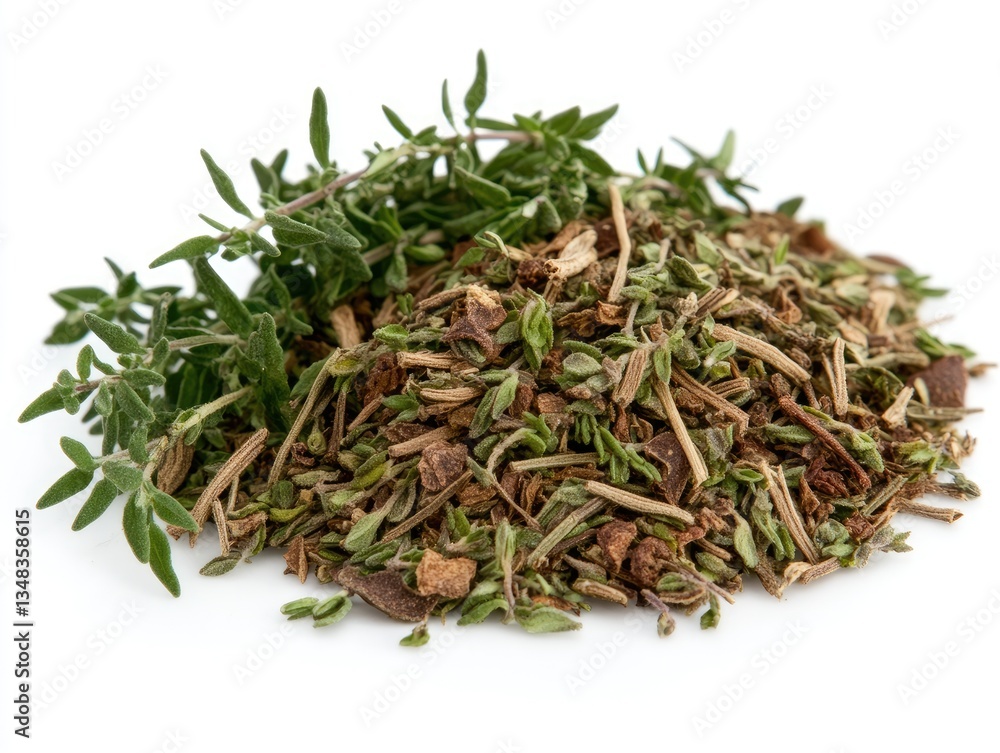 Pile of herbs and spices on white background Pile of herbs and spices on white background