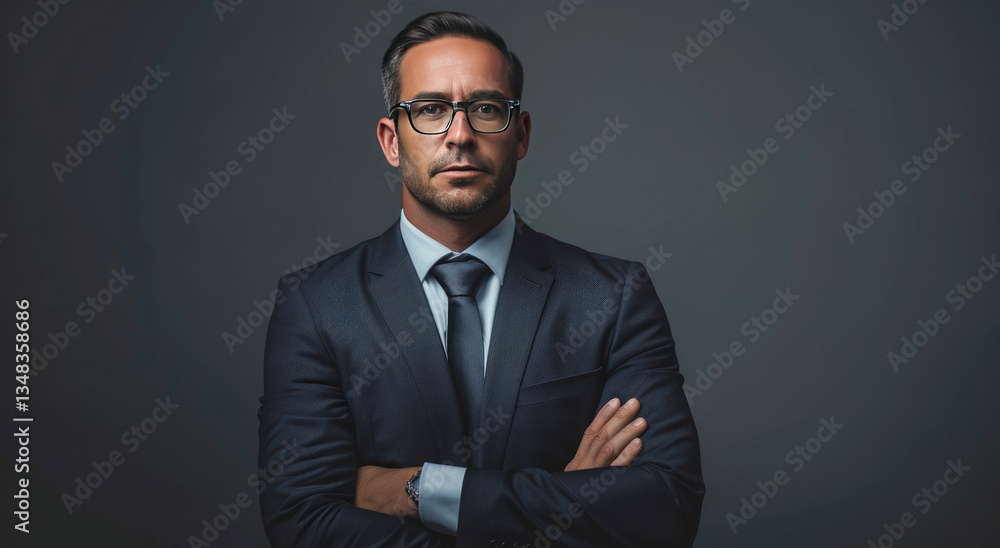 middle age businessman standing confidently middle age businessman standing confidently