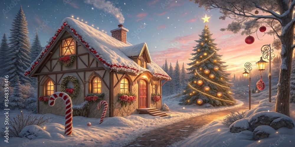 christmas tree in the snow