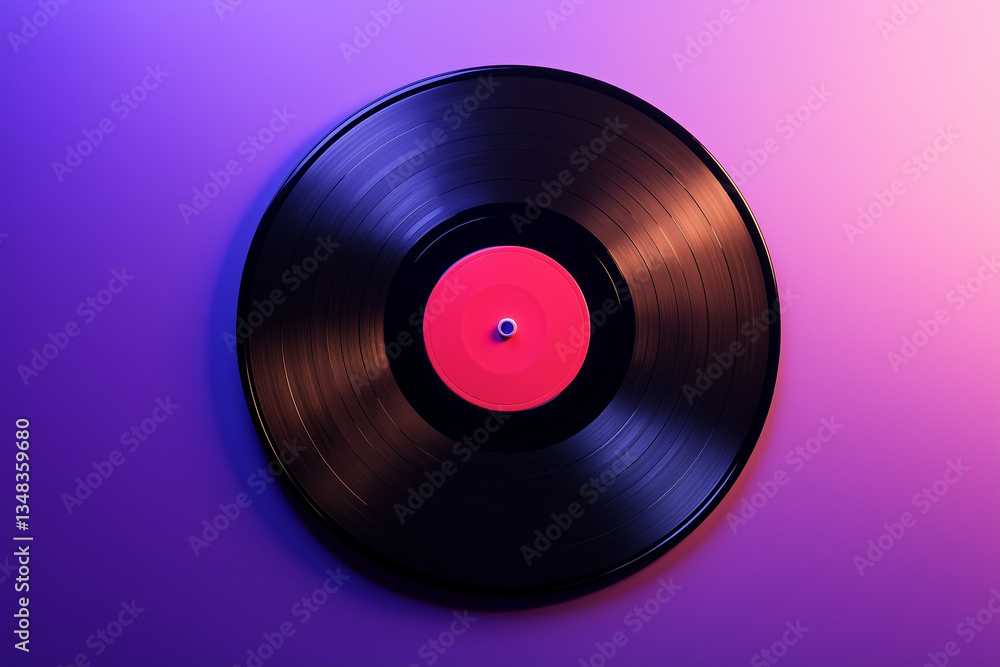 Fototapeta premium Vintage vinyl record isolated on a solid purple background