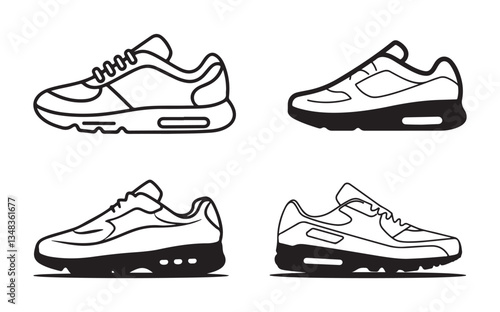 Shoe silhouette vector illustration icon, shoes icon.
