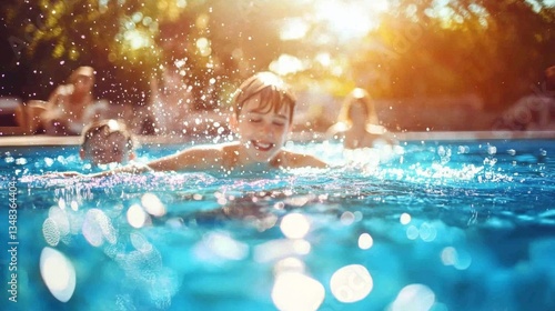 Summer vacation fun in the sun with playful family moments. 