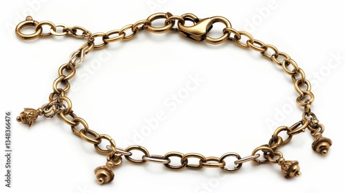 Wallpaper Mural A charm bracelet outline with multiple small charms attached to a fine chain on a white background. Torontodigital.ca