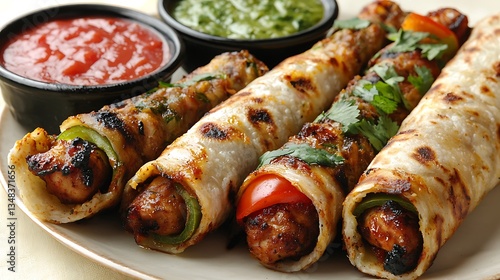 Wallpaper Mural Delicious Baked Chicken Taquitos with Fresh Dipping Sauces Torontodigital.ca