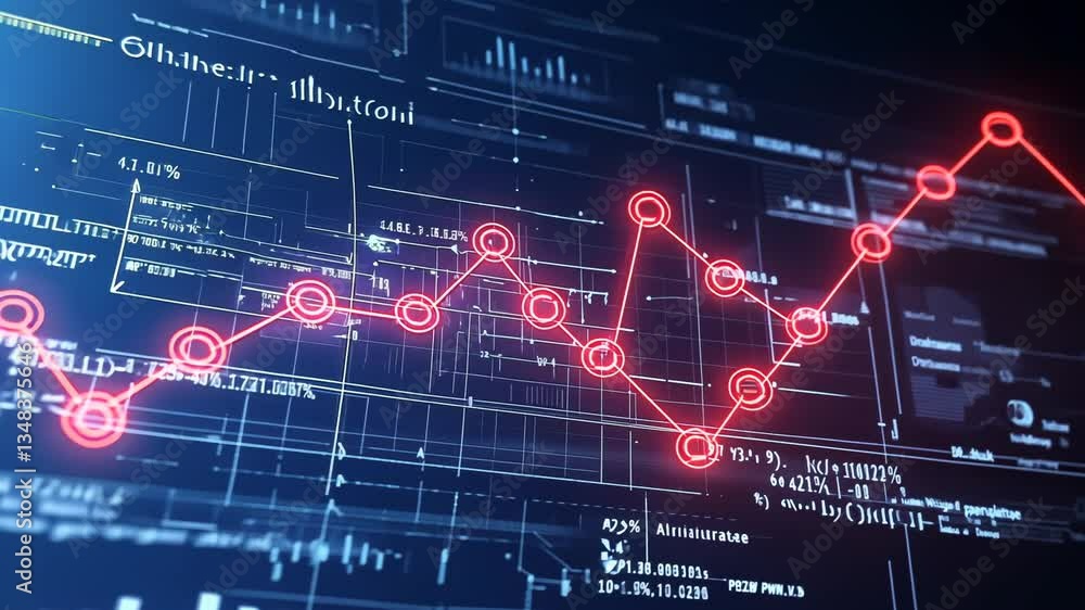 Digital Graph, Rising Trend, Data Interface Digital Graph, Rising Trend, Data Interface