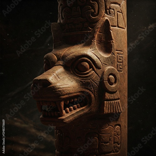 nazca style wolf totem tenebrism photo